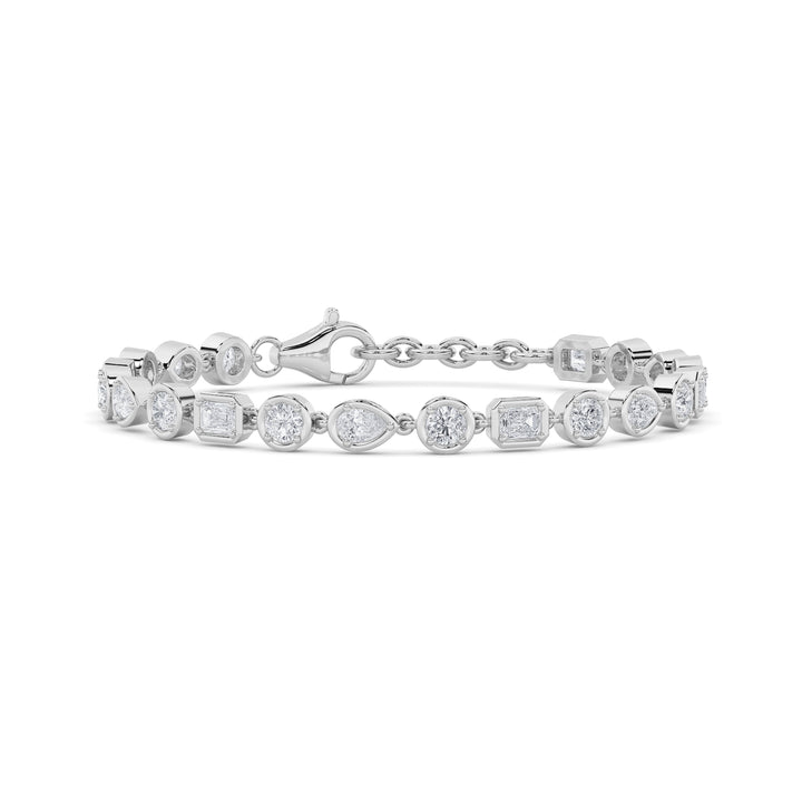 14K White Gold 4.1ctw Lab Diamond Tennis Bracelet