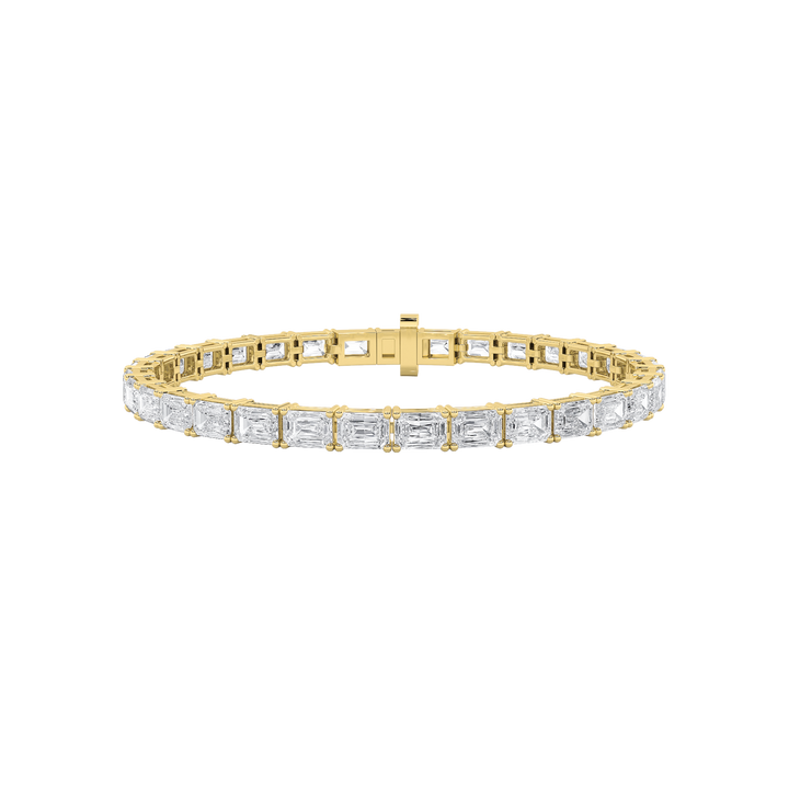 14K Yellow Gold 10ctw Lab Diamond Tennis Bracelet