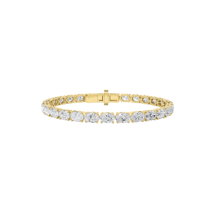 14K Yellow Gold 10ctw Lab Diamond Oval Bracelet