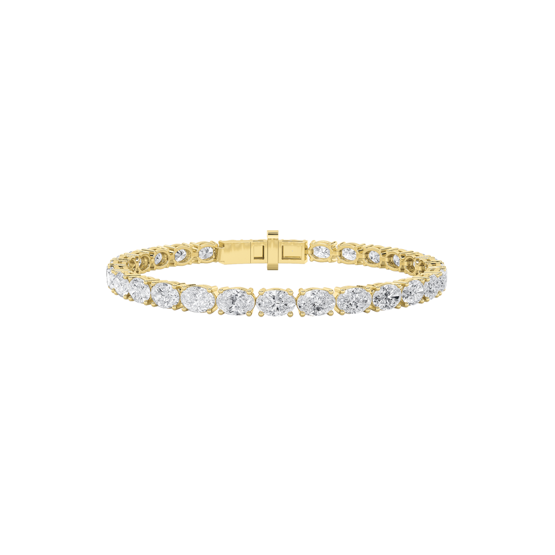 14K Yellow Gold 12ctw Lab Diamond Oval Bracelet