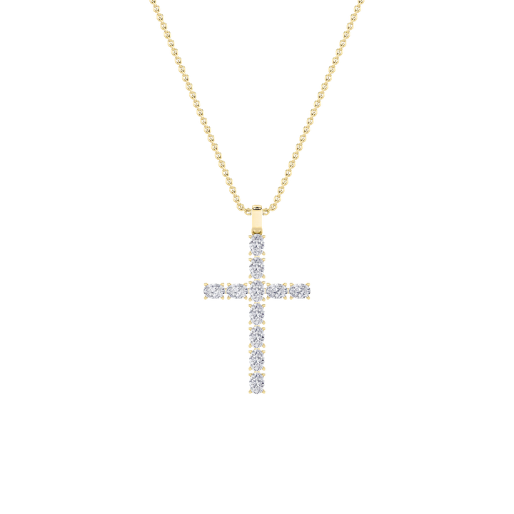 14K Yellow Gold Lab Diamond Pendant 2.1ctw Oval Center
