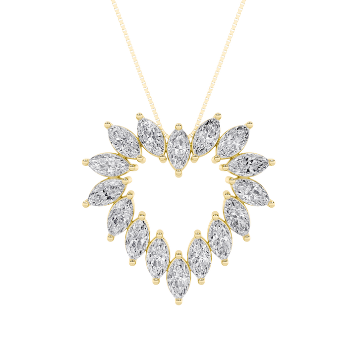 14K Yellow Gold Lab Diamond Pendant 3ctw Marquise