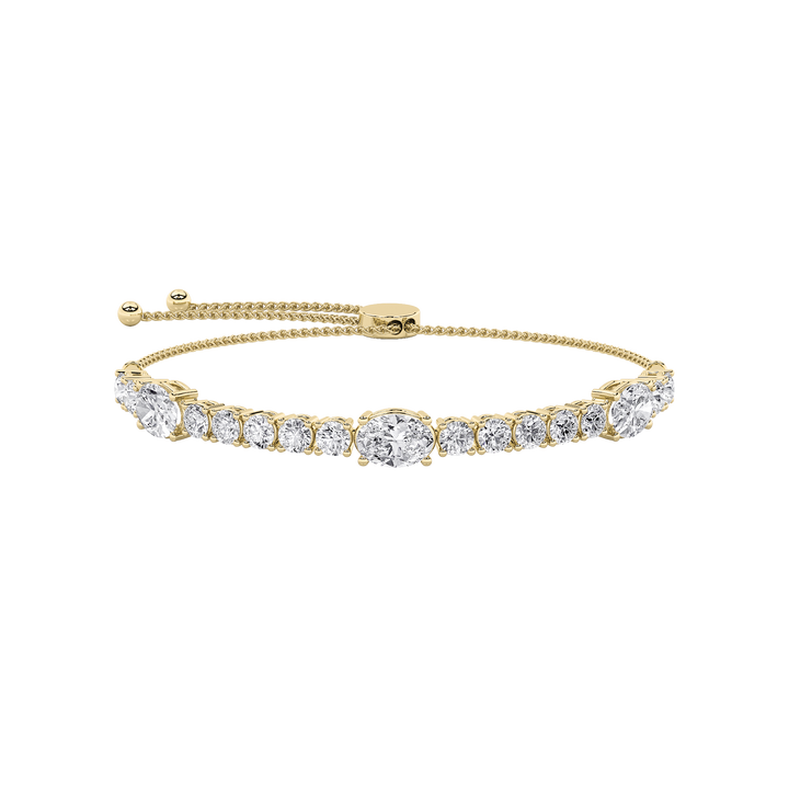 14K Yellow Gold 5CTW Lab Diamond Oval Bracelet