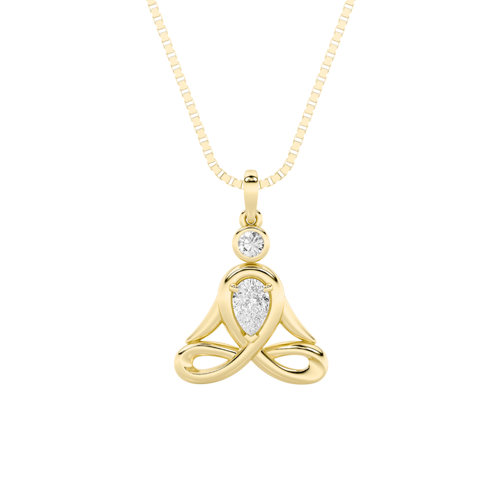 14K Yellow Gold Lab Diamond Pendant 0.5ctw