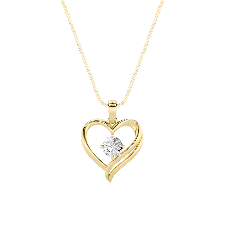 14K Yellow Gold 1ctw Lab Diamond Pendant