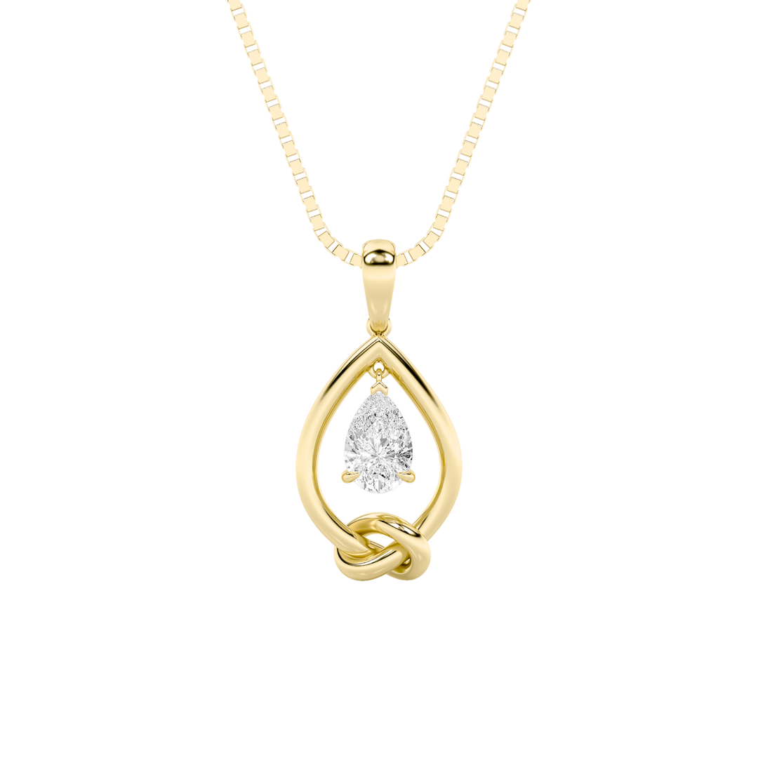 14K Yellow Gold 1ctw Lab Diamond Pendant