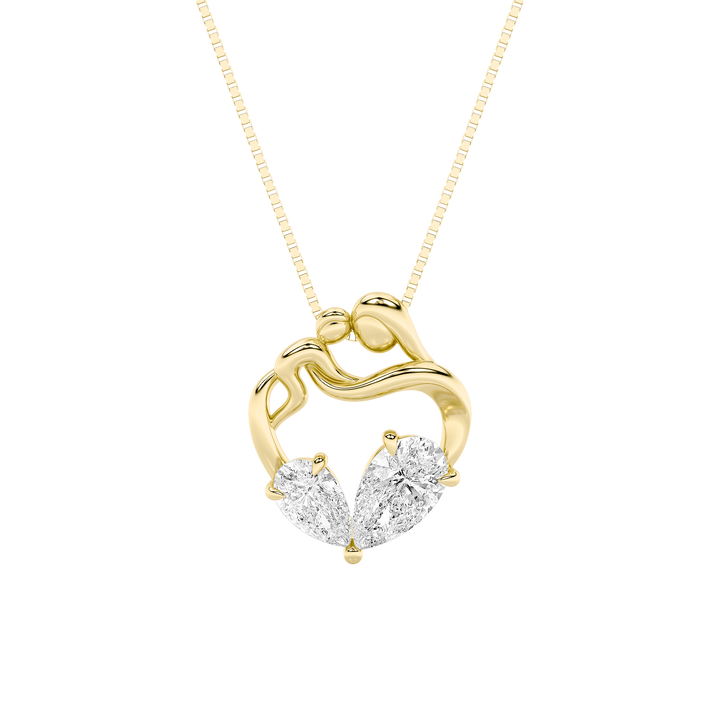 14K Yellow Gold 3ctw Lab Diamond Pear Pendant