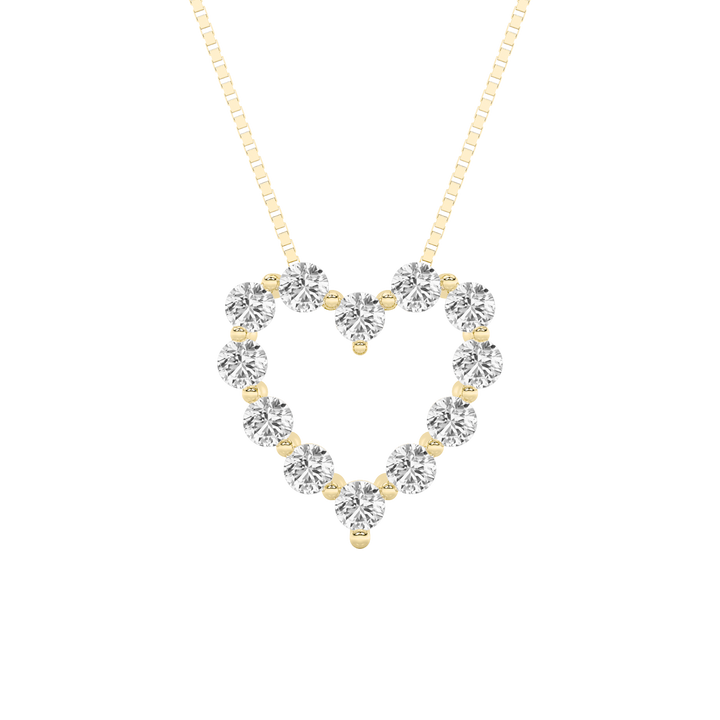 14K Yellow Gold 2ctw Lab Diamond Pendant