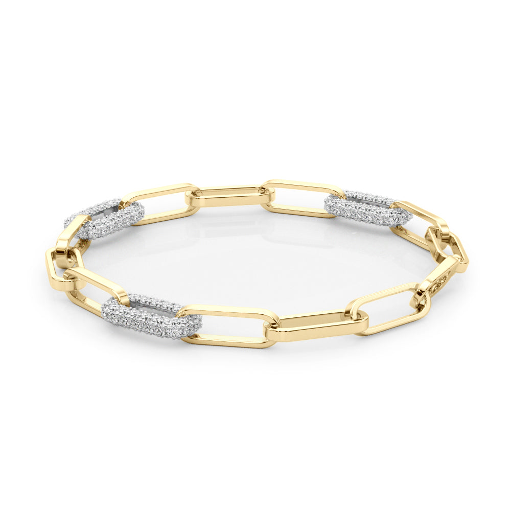 1 1/8 ct tw Lab Diamond Lab Grown Diamond 2 Paper Clip Bracelet