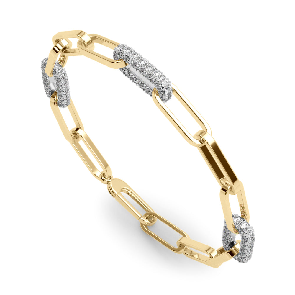 1 1/8 ct tw Lab Diamond Lab Grown Diamond 2 Paper Clip Bracelet