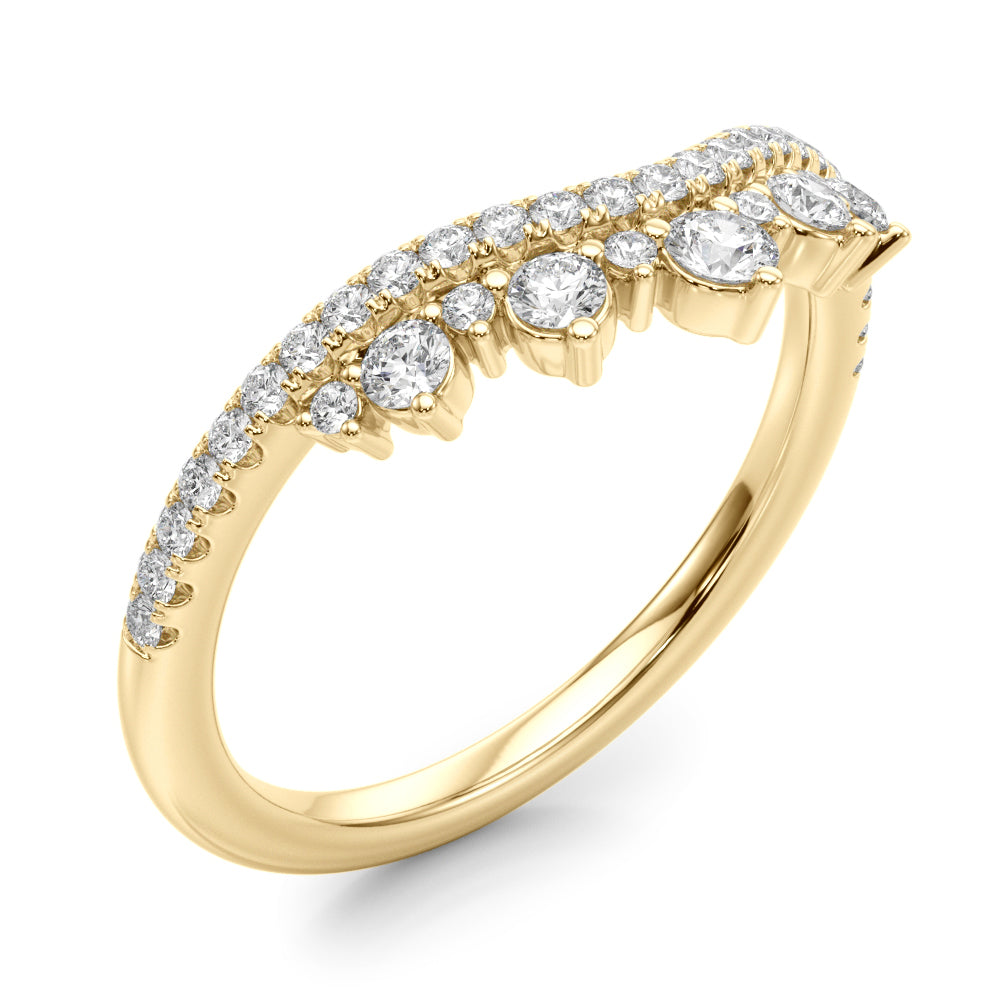 3/8 ct tw Lab Diamond Lab Grown Diamond Chevro Band