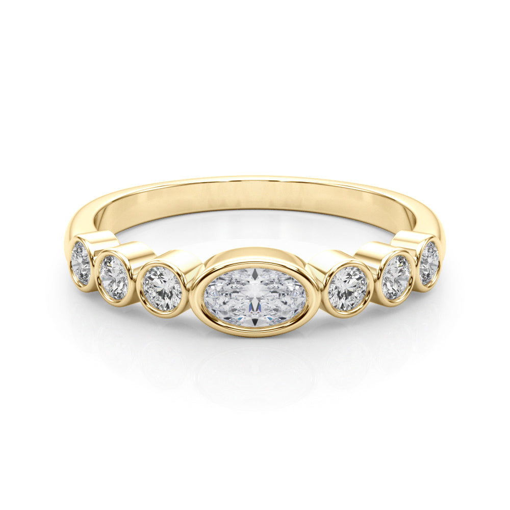 1/2 ct tw Lab Diamond Lab Grown Diamond With Oval Color Center Ring