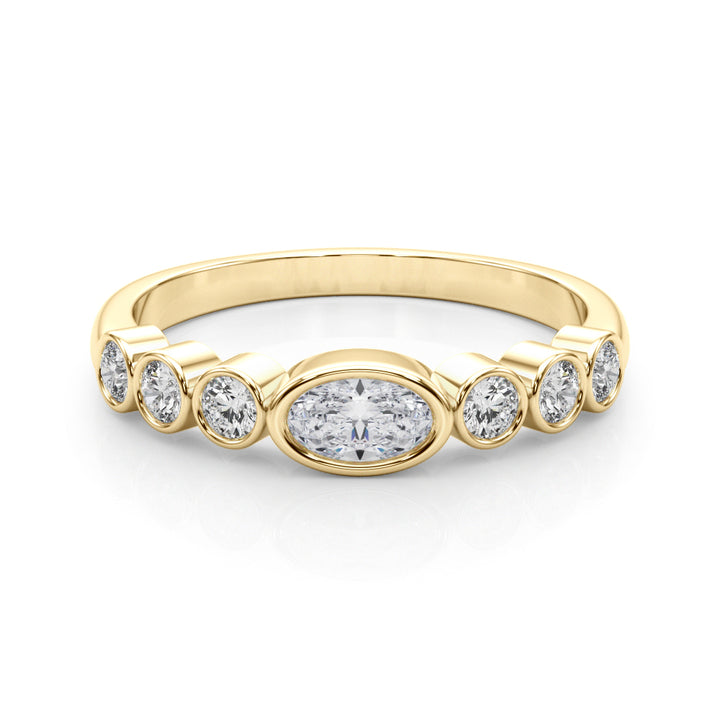 1/2 ct tw Lab Diamond Lab Grown Diamond With Oval Color Center Ring