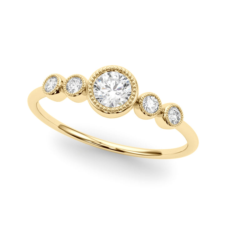 1/3 ct tw Lab Diamond Lab Grown Diamond 5 Stone Fashion Ring With Round Center