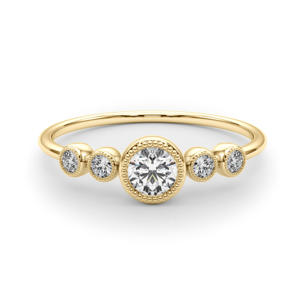1/3 ct tw Lab Diamond Lab Grown Diamond 5 Stone Fashion Ring With Round Center