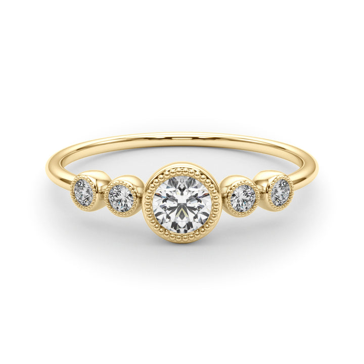 1/3 ct tw Lab Diamond Lab Grown Diamond 5 Stone Fashion Ring With Round Center
