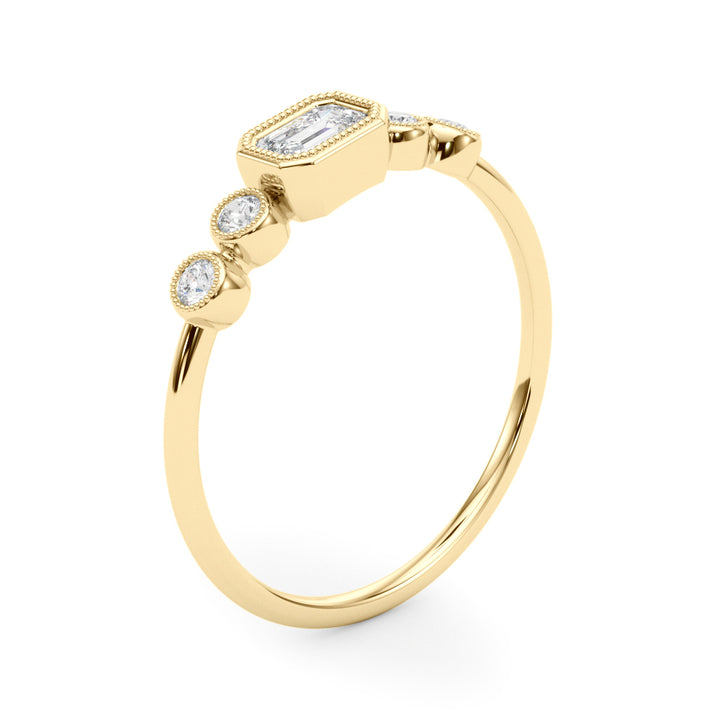 1/3 ct tw Lab Diamond Lab Grown Diamond 5 Stone Fashion Ring With Emerald Cut Center