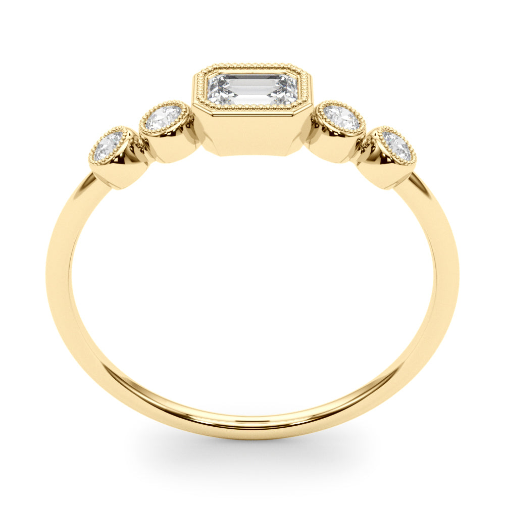 1/3 ct tw Lab Diamond Lab Grown Diamond 5 Stone Fashion Ring With Emerald Cut Center