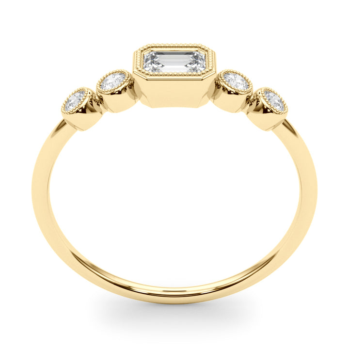 1/3 ct tw Lab Diamond Lab Grown Diamond 5 Stone Fashion Ring With Emerald Cut Center