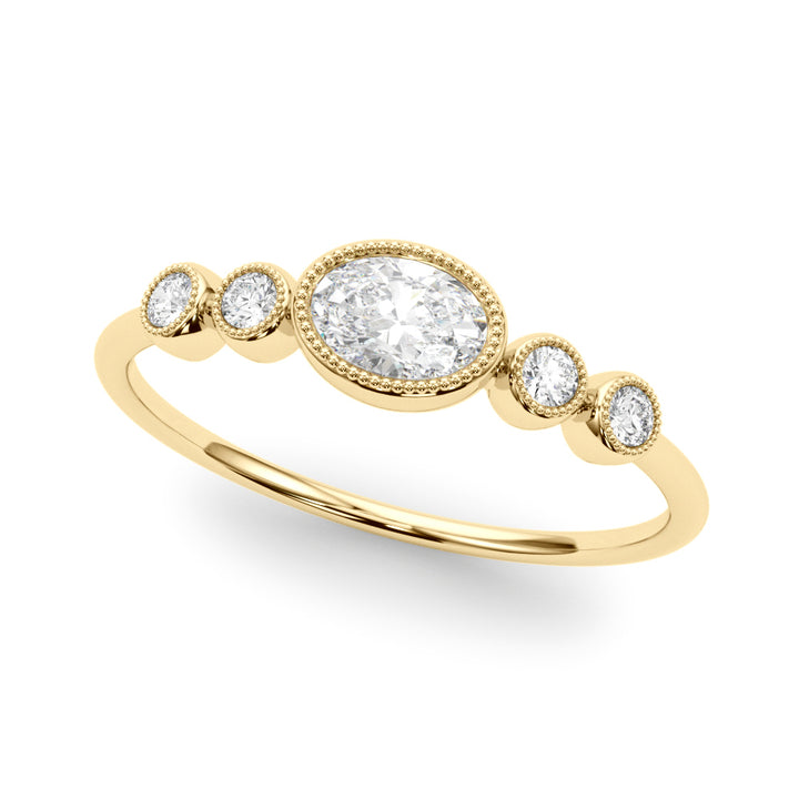 1/3 ct tw Lab Diamond Lab Grown Diamond 5 Stone Fashion Ring With Oval Center