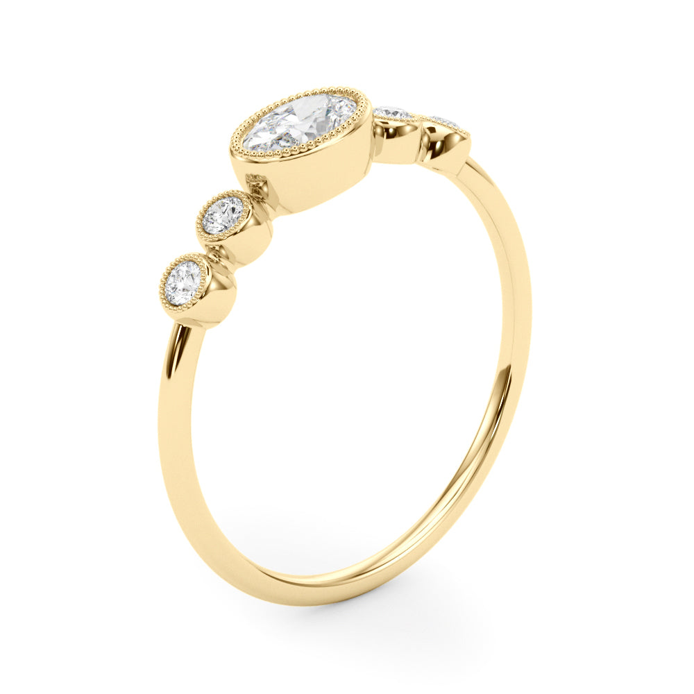 1/3 ct tw Lab Diamond Lab Grown Diamond 5 Stone Fashion Ring With Oval Center