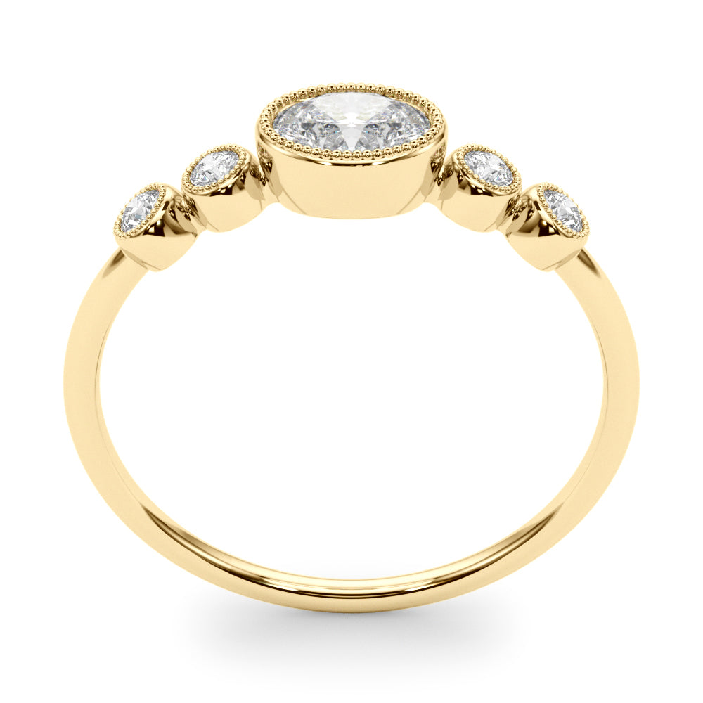 1/3 ct tw Lab Diamond Lab Grown Diamond 5 Stone Fashion Ring With Oval Center
