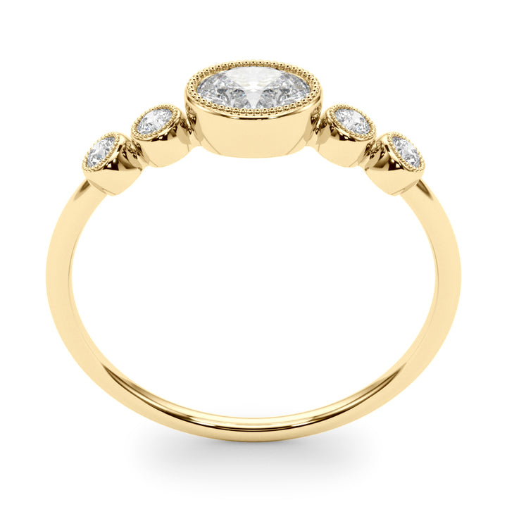 1/3 ct tw Lab Diamond Lab Grown Diamond 5 Stone Fashion Ring With Oval Center