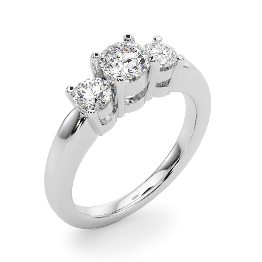 1 ct tw Lab Diamond Lab Grown Diamond 3 Stone Engagement Ring Round