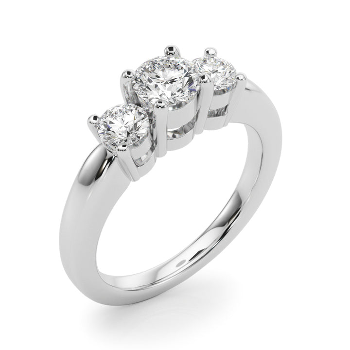 1 ct tw Lab Diamond Lab Grown Diamond 3 Stone Engagement Ring Round