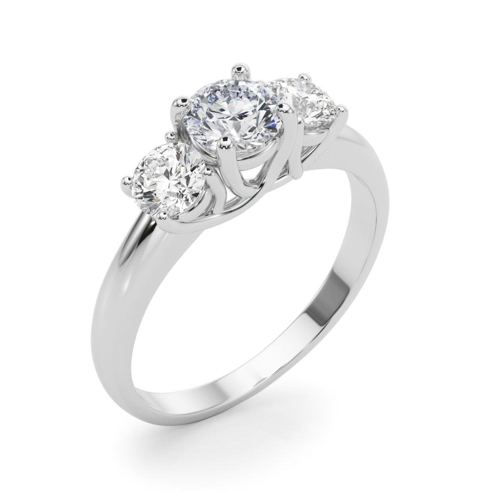 1 ct tw Lab Diamond Lab Grown Diamond 3 Stone Engagement Ring Round