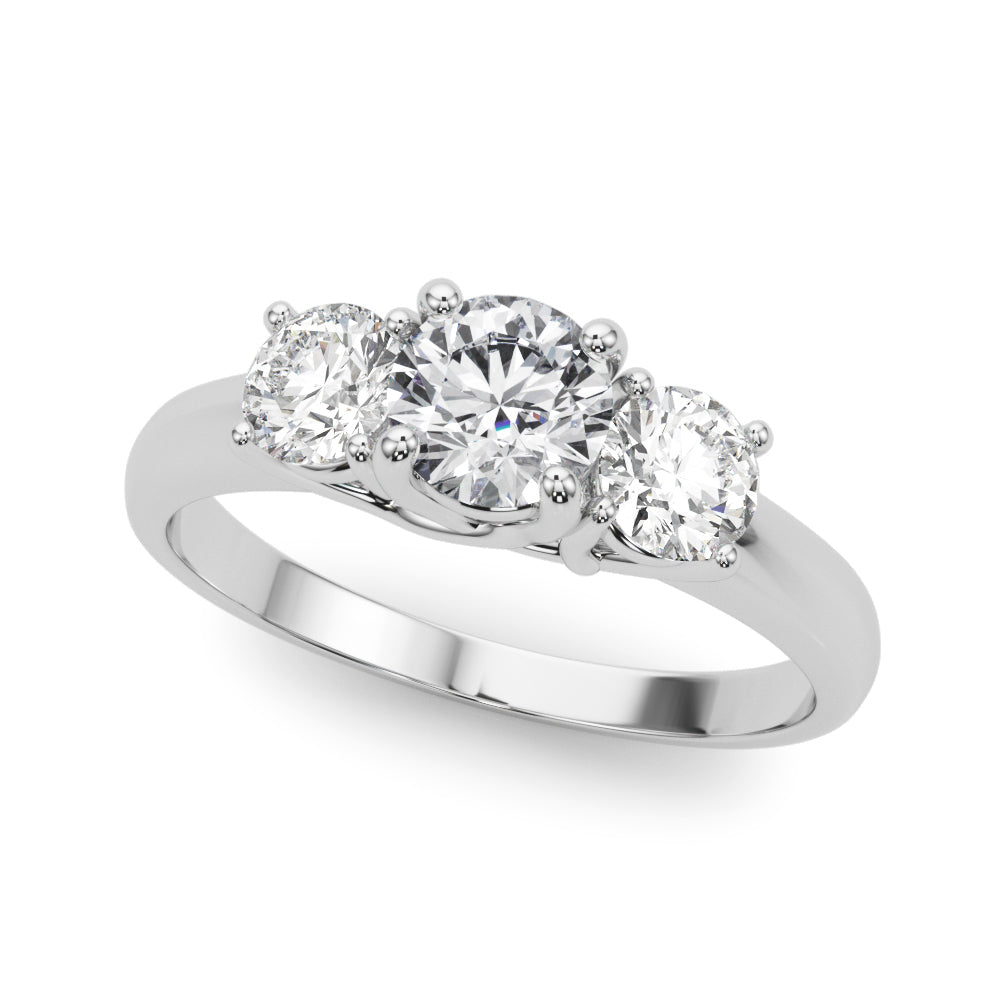 1 ct tw Lab Diamond Lab Grown Diamond 3 Stone Engagement Ring Round