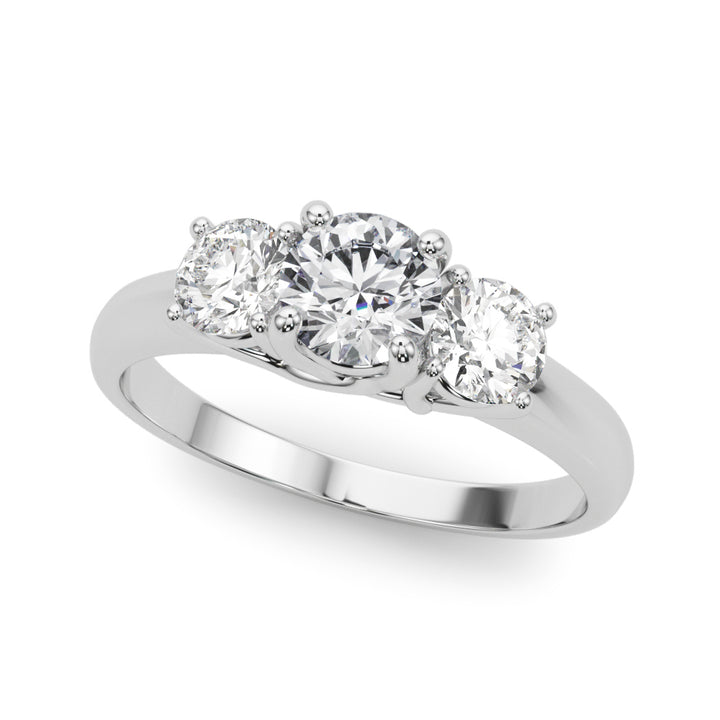 1 ct tw Lab Diamond Lab Grown Diamond 3 Stone Engagement Ring Round