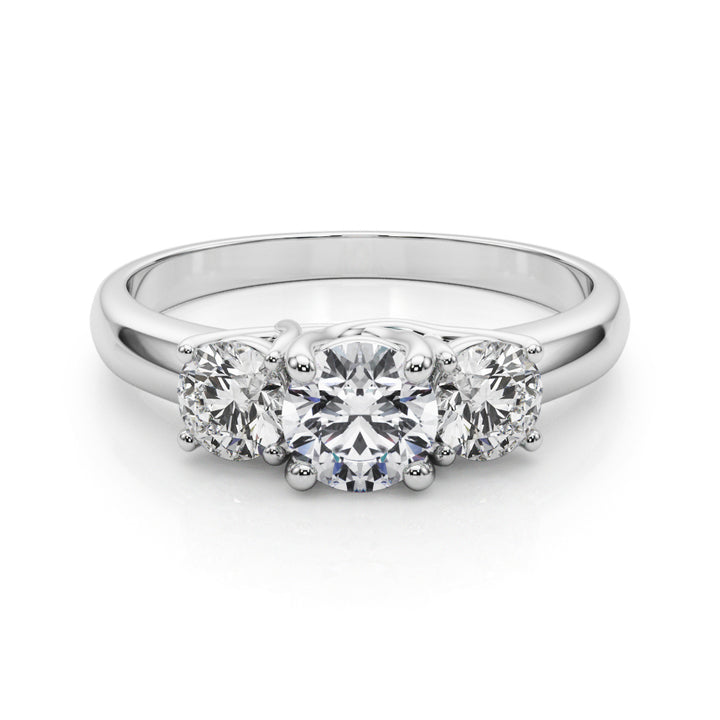 1 ct tw Lab Diamond Lab Grown Diamond 3 Stone Engagement Ring Round