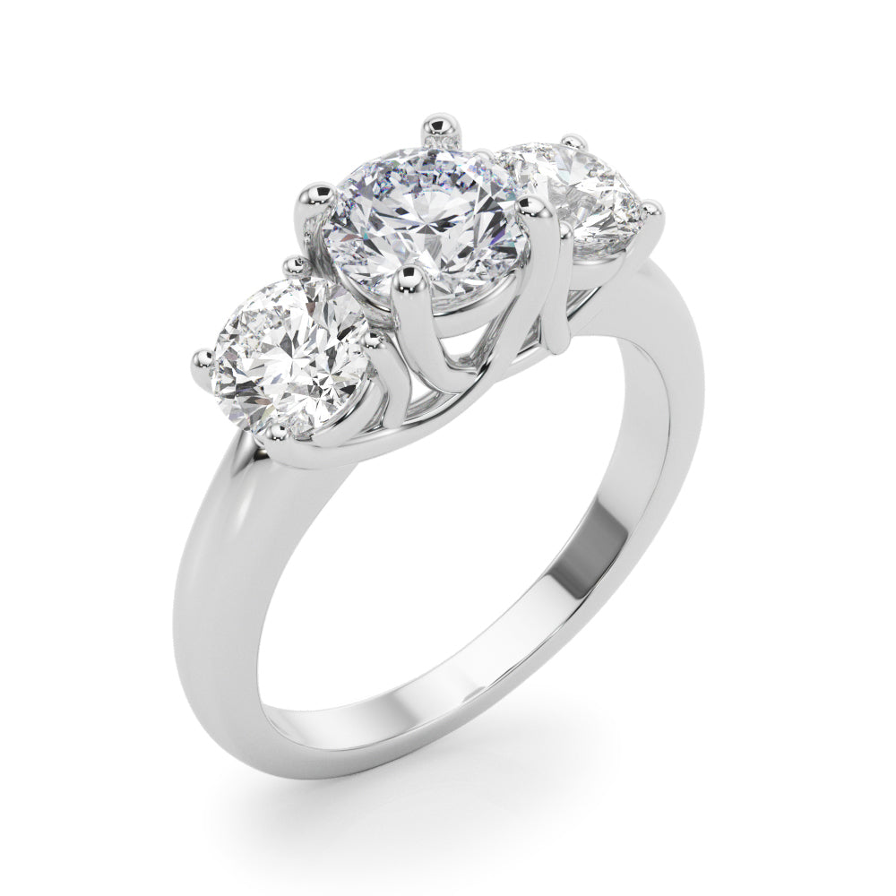 1 3/4 ct tw Lab Diamond Lab Grown Diamond 3 Stone Engagement Ring Round