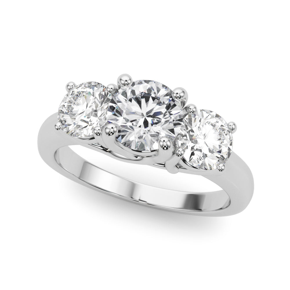 1 3/4 ct tw Lab Diamond Lab Grown Diamond 3 Stone Engagement Ring Round