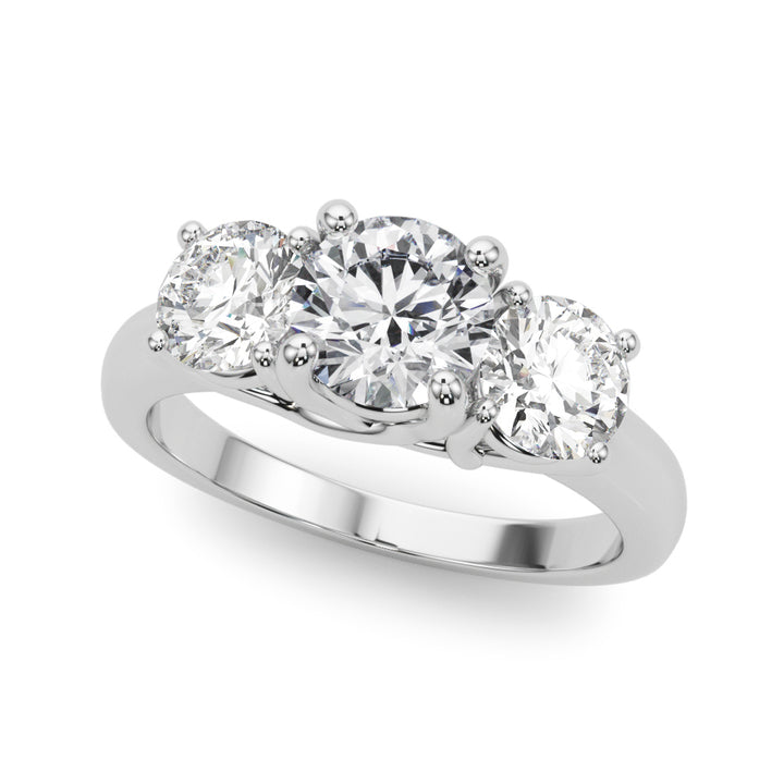 1 3/4 ct tw Lab Diamond Lab Grown Diamond 3 Stone Engagement Ring Round
