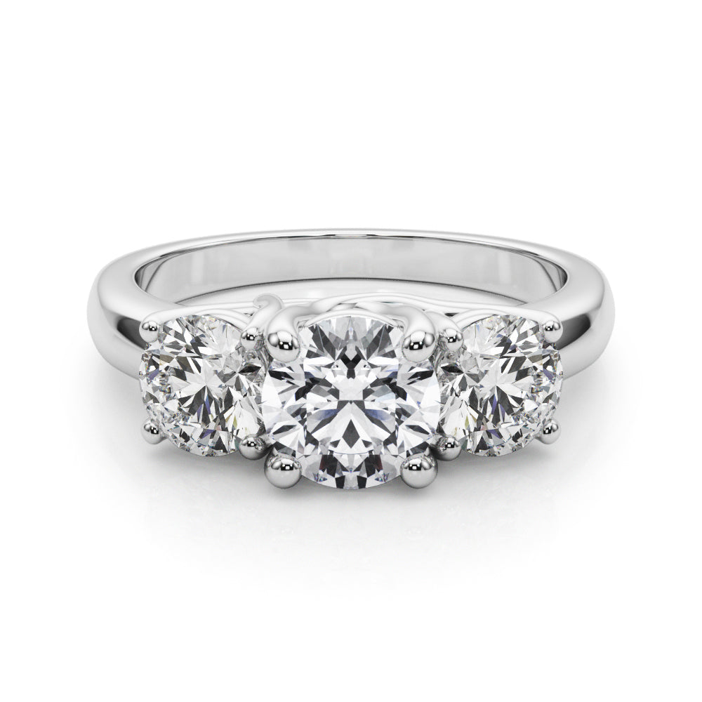 1 3/4 ct tw Lab Diamond Lab Grown Diamond 3 Stone Engagement Ring Round