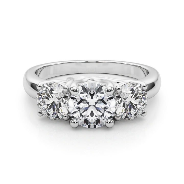 1 3/4 ct tw Lab Diamond Lab Grown Diamond 3 Stone Engagement Ring Round