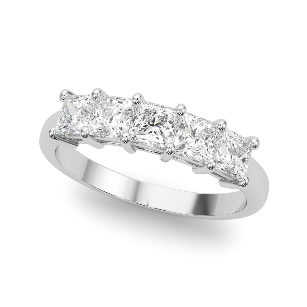 2 ct tw Lab Diamond Lab Grown Diamond 5 Stone Band Princess Cut