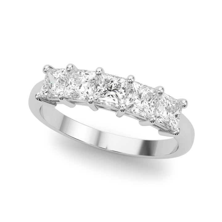 2 ct tw Lab Diamond Lab Grown Diamond 5 Stone Band Princess Cut