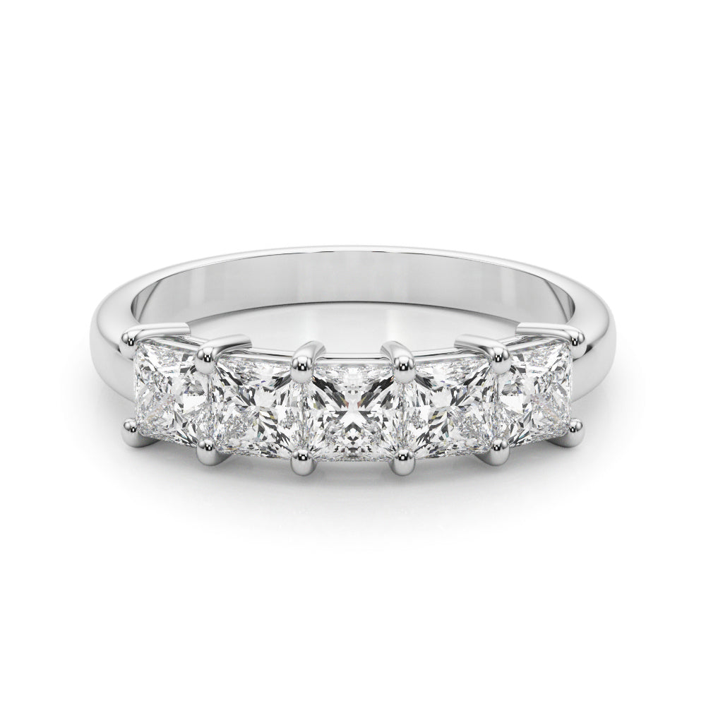 7/8 ct tw Lab Diamond Lab Grown Diamond 5 Stone Band Princess Cut