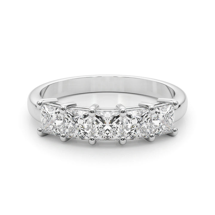 7/8 ct tw Lab Diamond Lab Grown Diamond 5 Stone Band Princess Cut