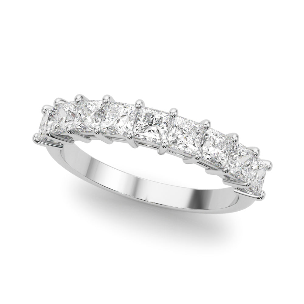 7/8 ct tw Lab Diamond Lab Grown Diamond 9 Stone Band Princess Cut