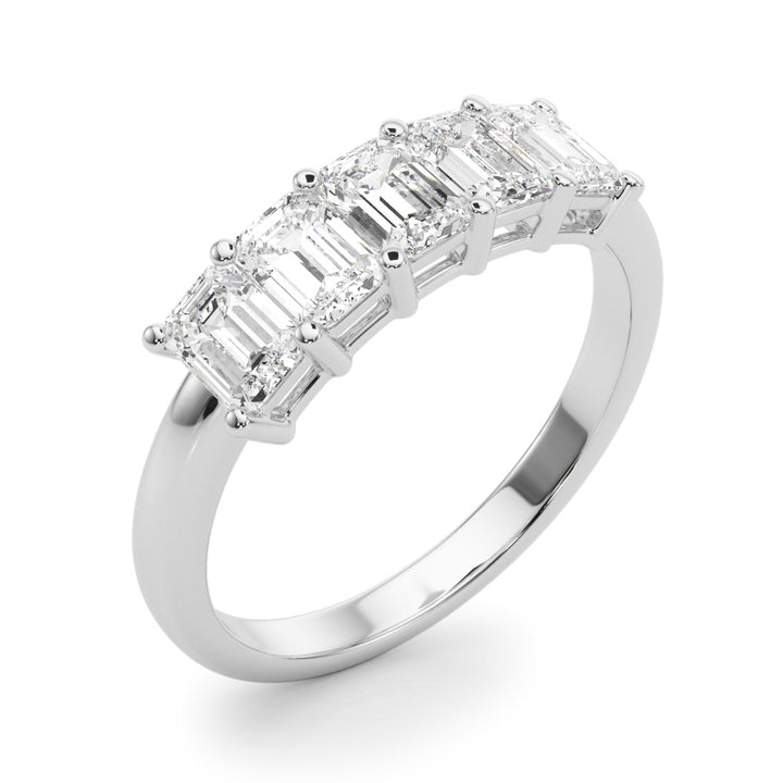 1 ct tw Lab Diamond Lab Grown Diamond 5 Stone Band Emerald Cut