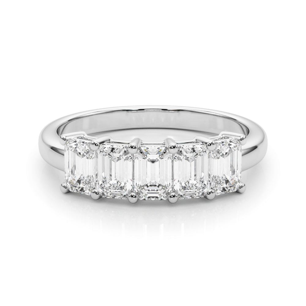 2 ct tw Lab Diamond Lab Grown Diamond 5 Stone Band Emerald Cut