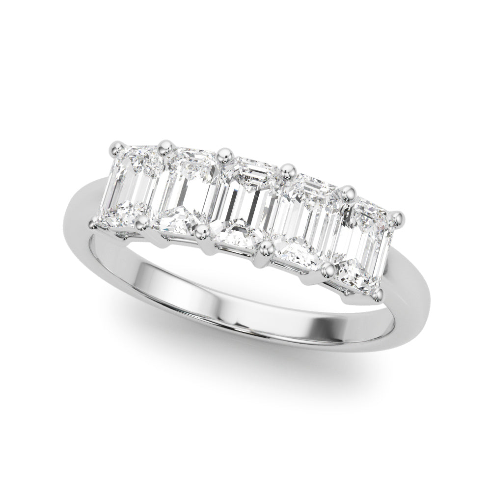 2 ct tw Lab Diamond Lab Grown Diamond 5 Stone Band Emerald Cut