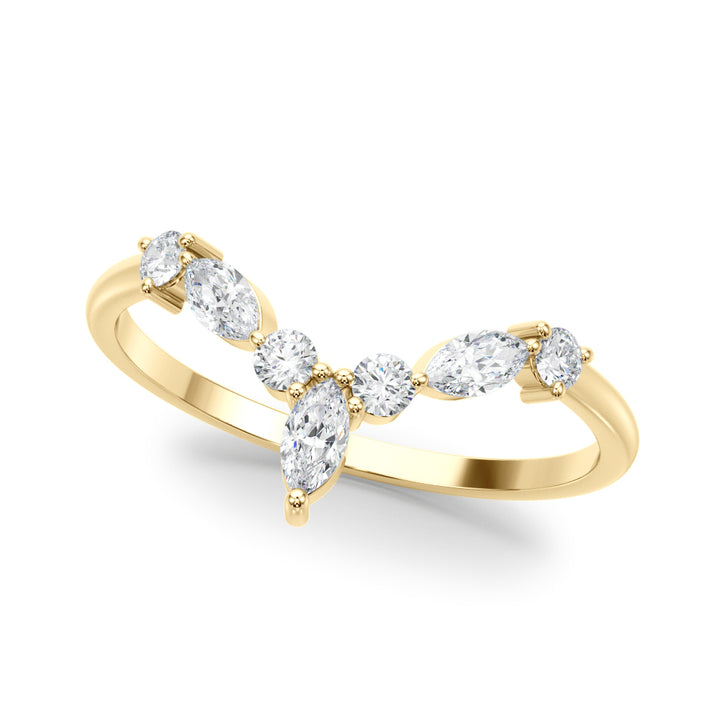 1/3 ct tw Lab Diamond Lab Grown Diamond Band Marquise & Round