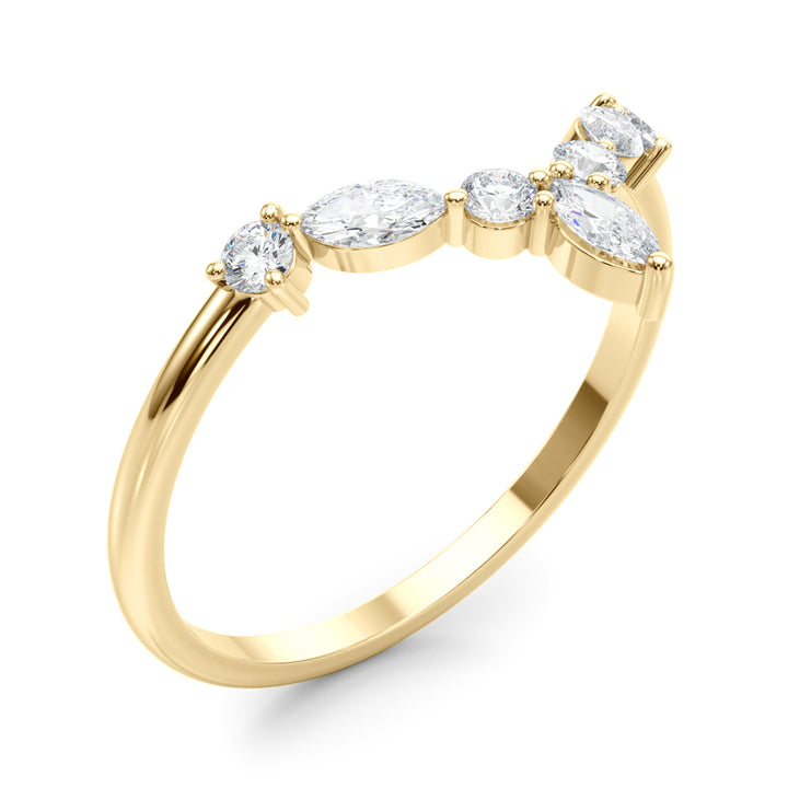 1/3 ct tw Lab Diamond Lab Grown Diamond Band Marquise & Round