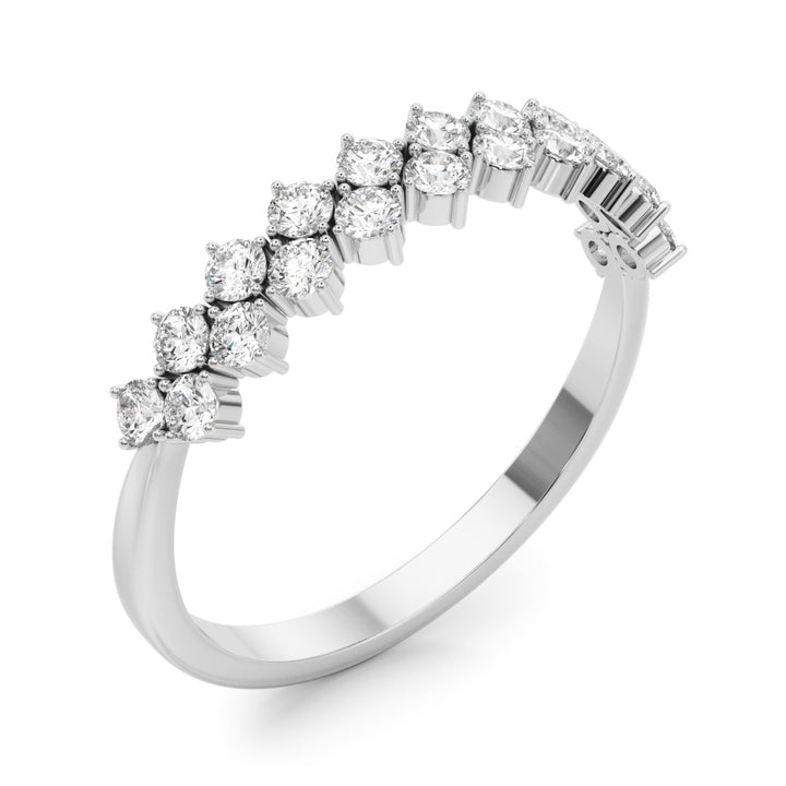 1/2 ct tw Lab Diamond Lab Grown Diamond Two Row Band Round