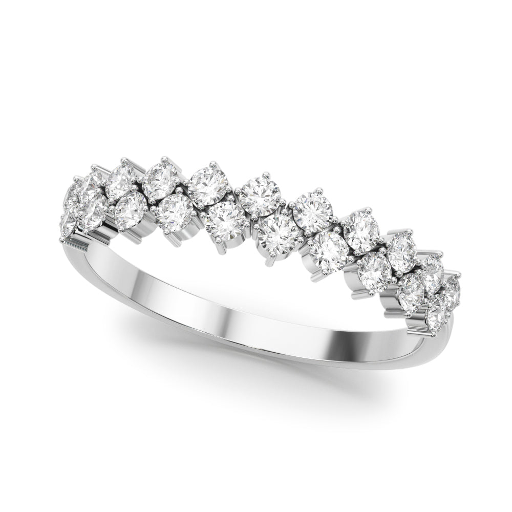 1/2 ct tw Lab Diamond Lab Grown Diamond Two Row Band Round
